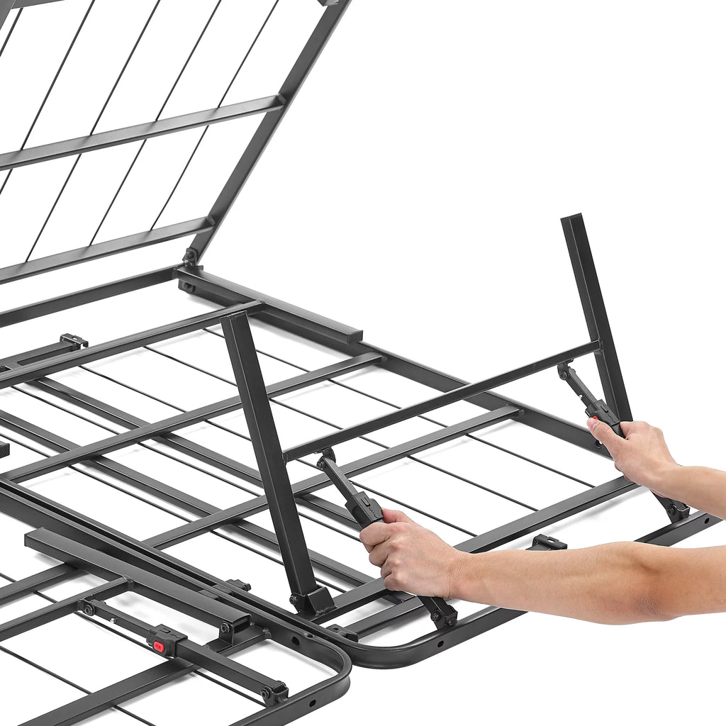 14 Convertible High Platform Metal Bed Frame, Twin/Full, Black Y8934