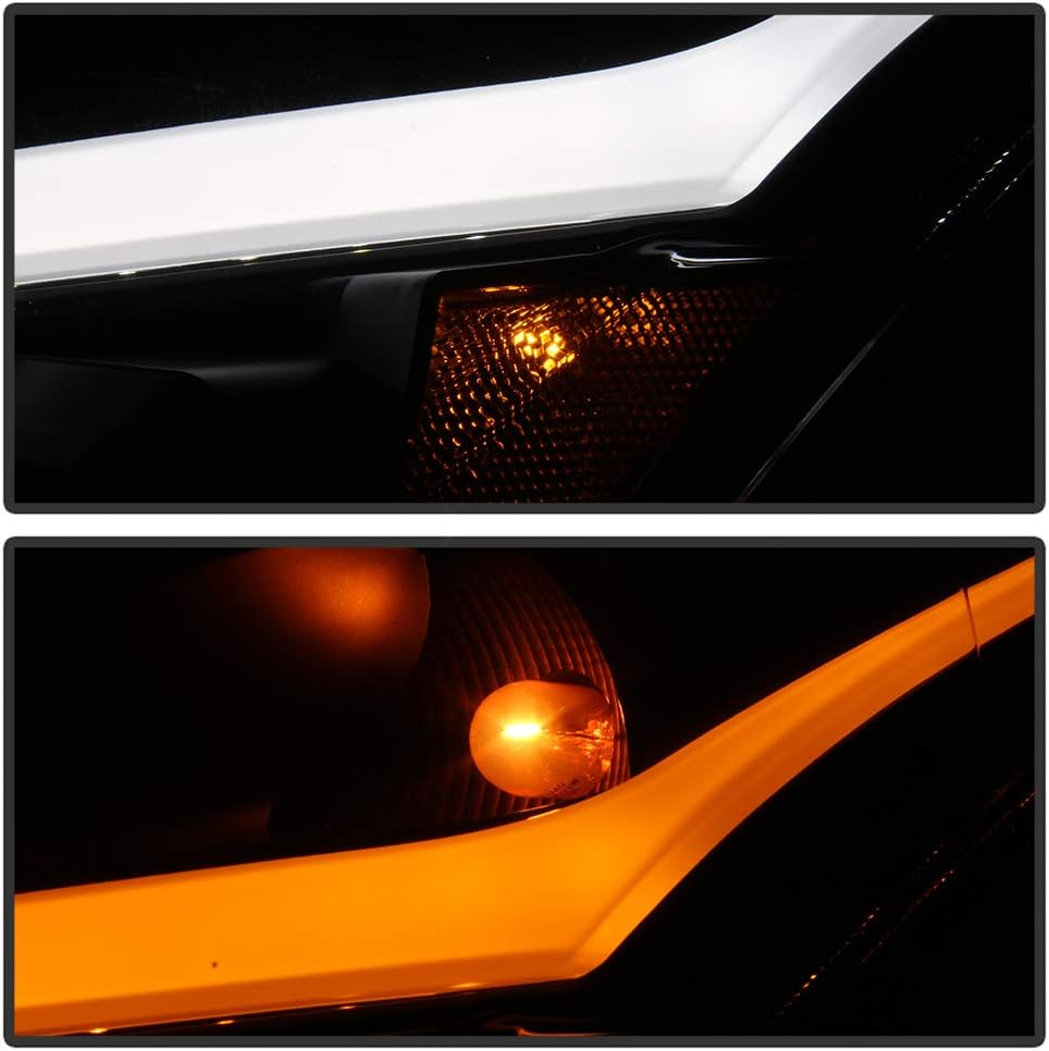 Black Smoke LED Tube Sequential Signal DRL Headlights Z7399