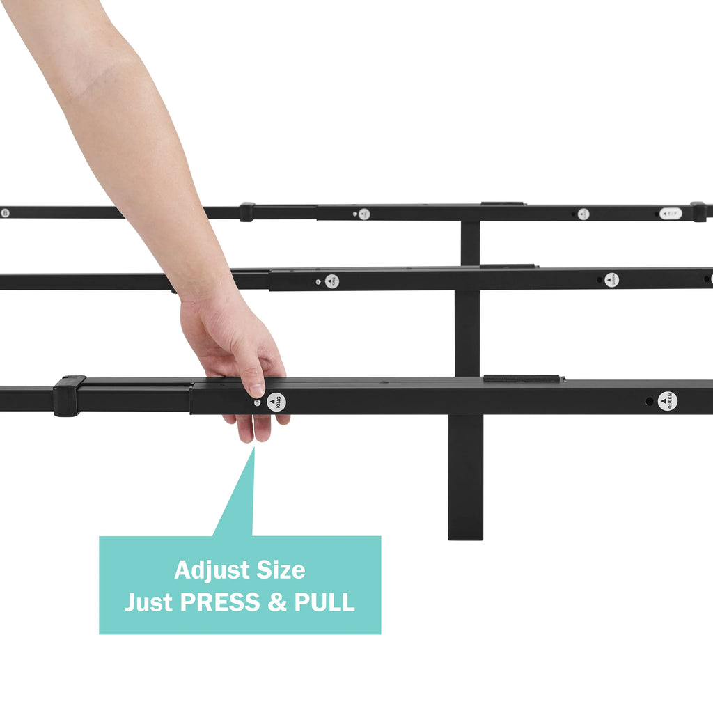 Adjustable Metal Platform Bed Frame, Black T361