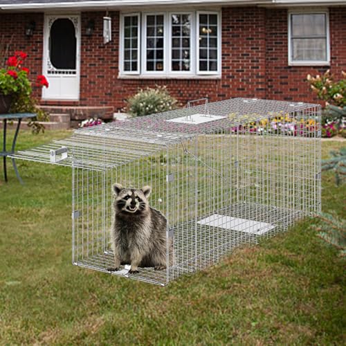 24" x 8" x 8" Galvanized Iron Folding Animal Trap D65286