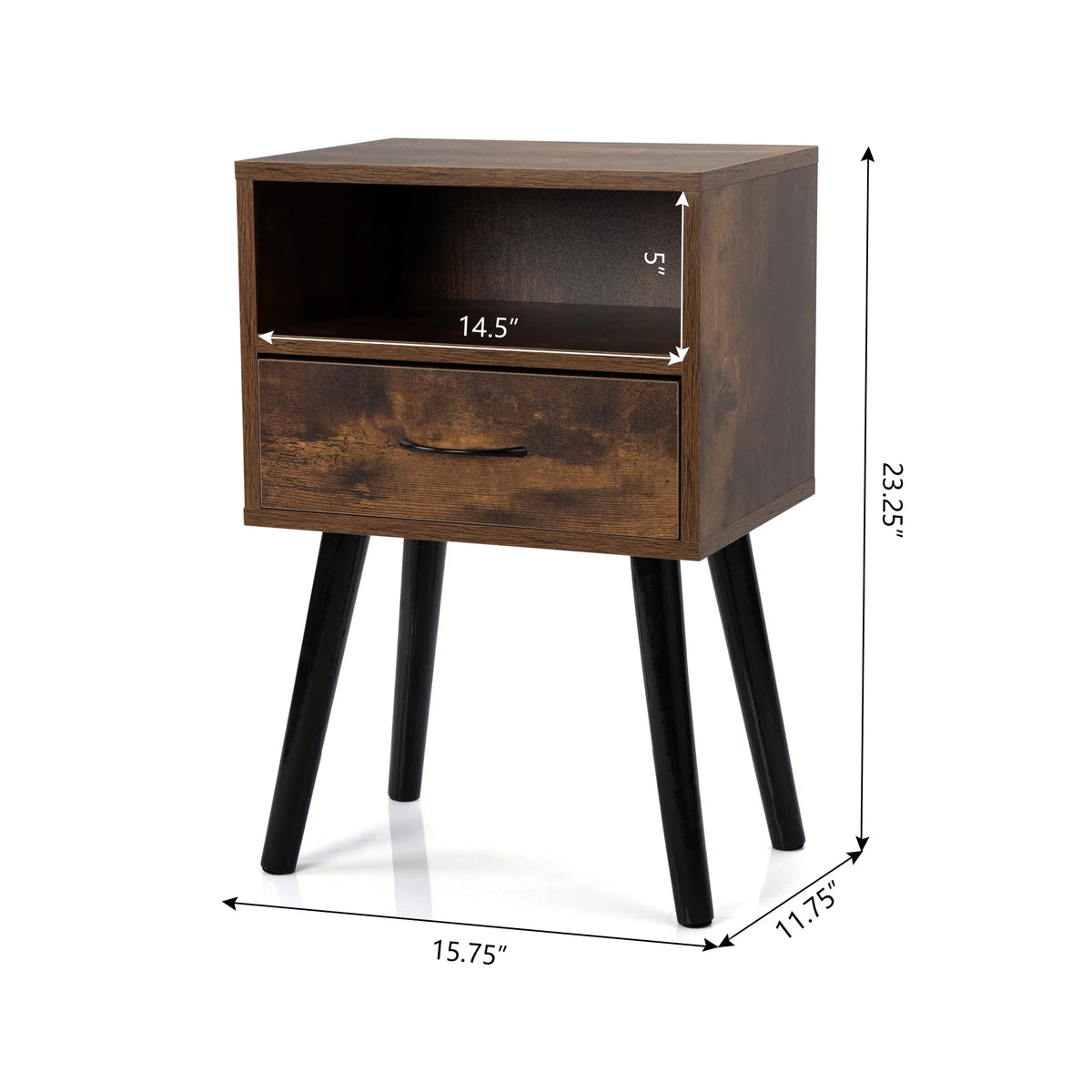 Wood Nightstands with Drawers Set of 2 F5808