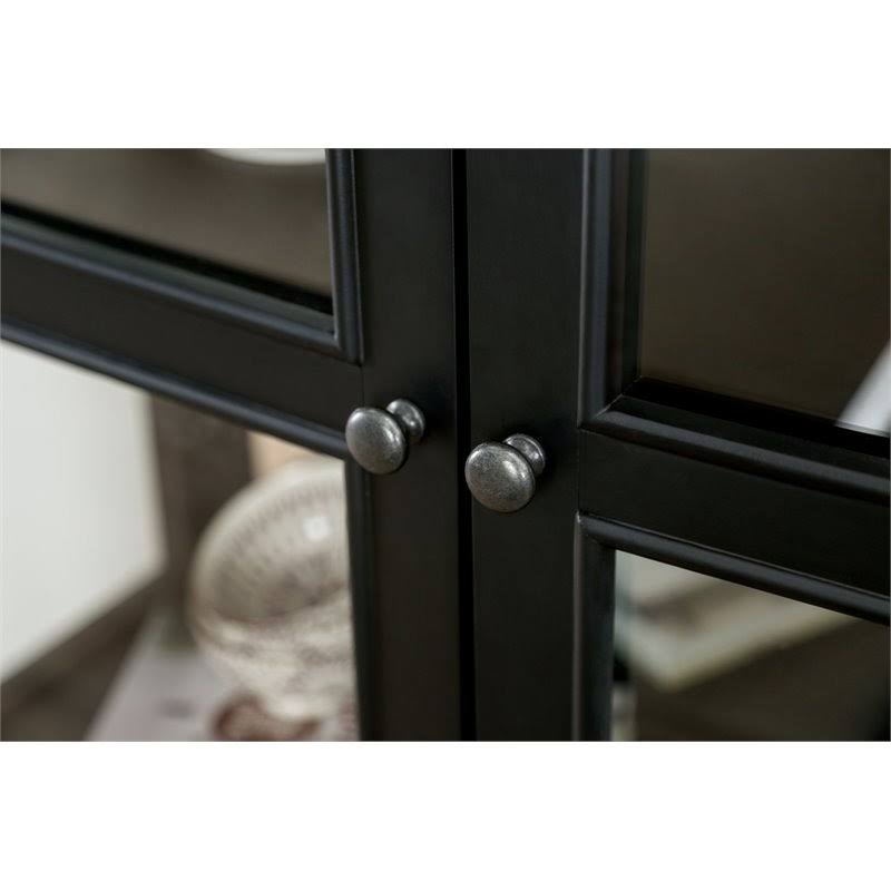 Black 5-Shelf Wood Curio Cabinet T612564