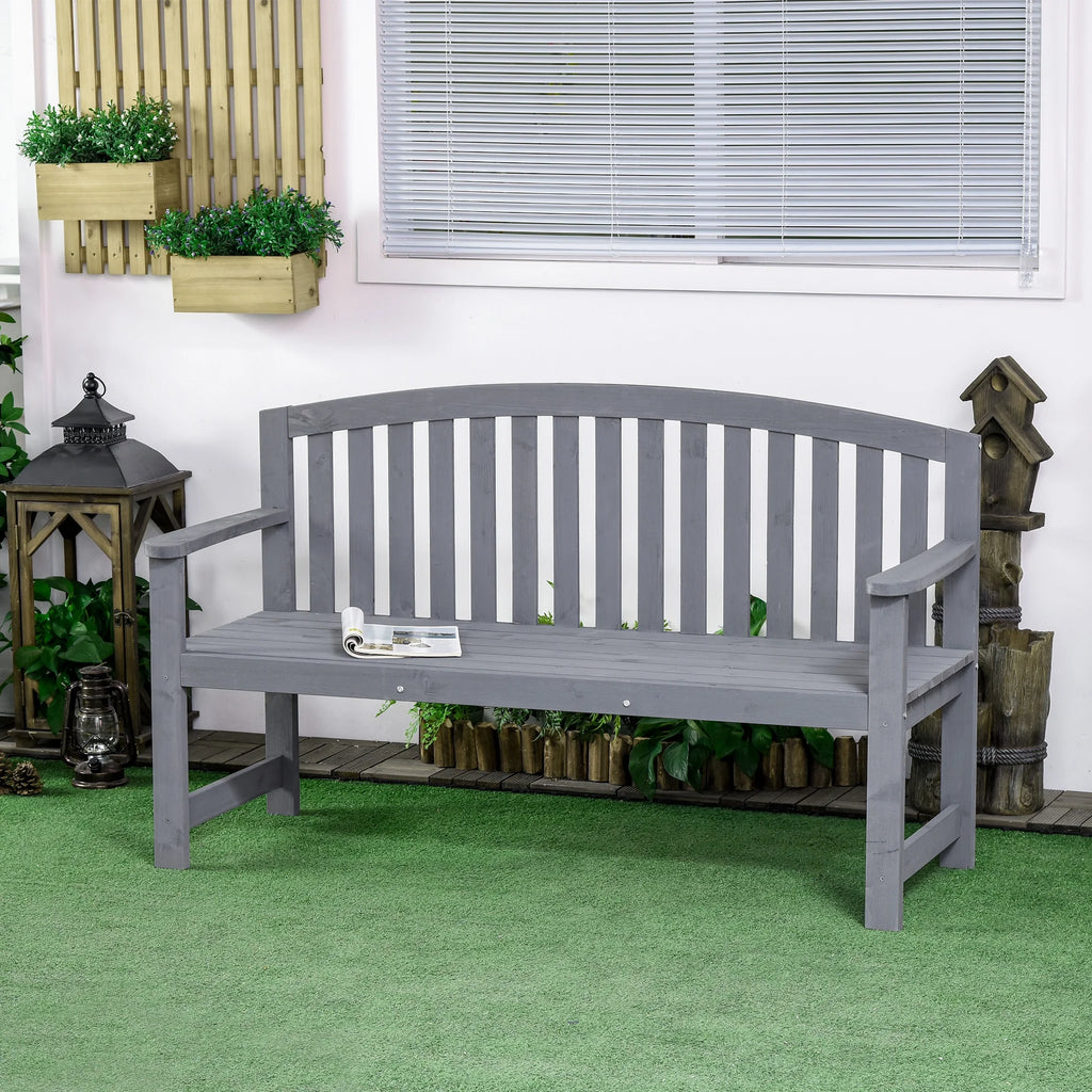2-Person Wooden Garden Bench Patio Armchair F735