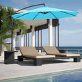 10ft Cantilever Patio Umbrella with Cross Base - Blue T307