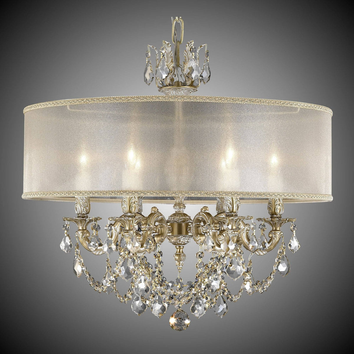 Antique Black Glossy Five Light Flush Mount M208356