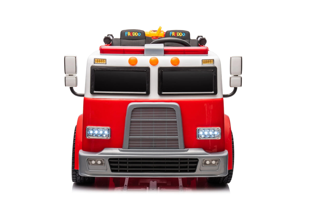 24V 2-Seater Ride-on Fire Truck with Remote Control, LED Lights, Water Gun B852