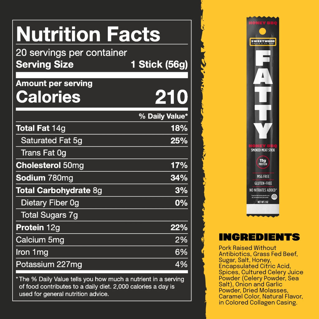 Honey BBQ Grass-Fed Beef Jerky Sticks, 2 Ounce (Pack of 20) J6855