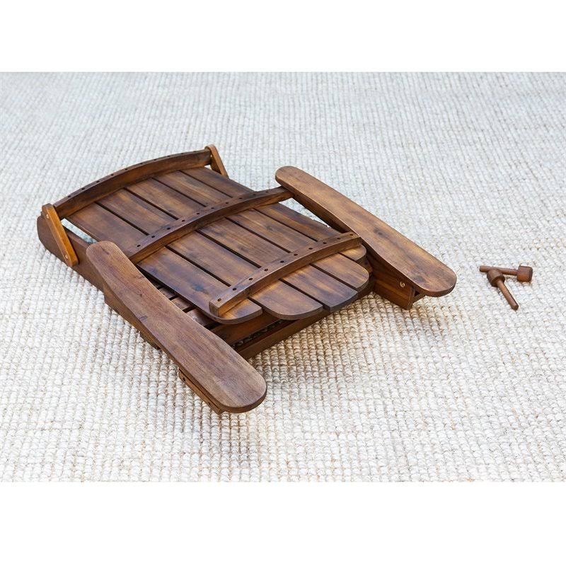 2 Piece Acacia Adirondack Chair Patio Set Dark Brown Z227228