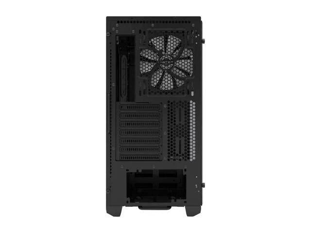 Satin Black ATX Mid Tower Case with Tempered Glass Panel Y613258