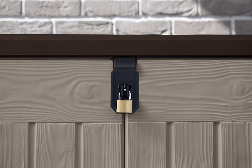 Beige/Brown Outdoor Storage Shed Q973934