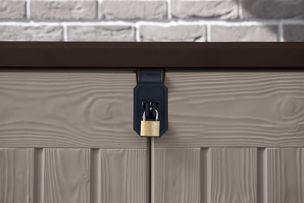 Beige/Brown Outdoor Storage Shed Q973934