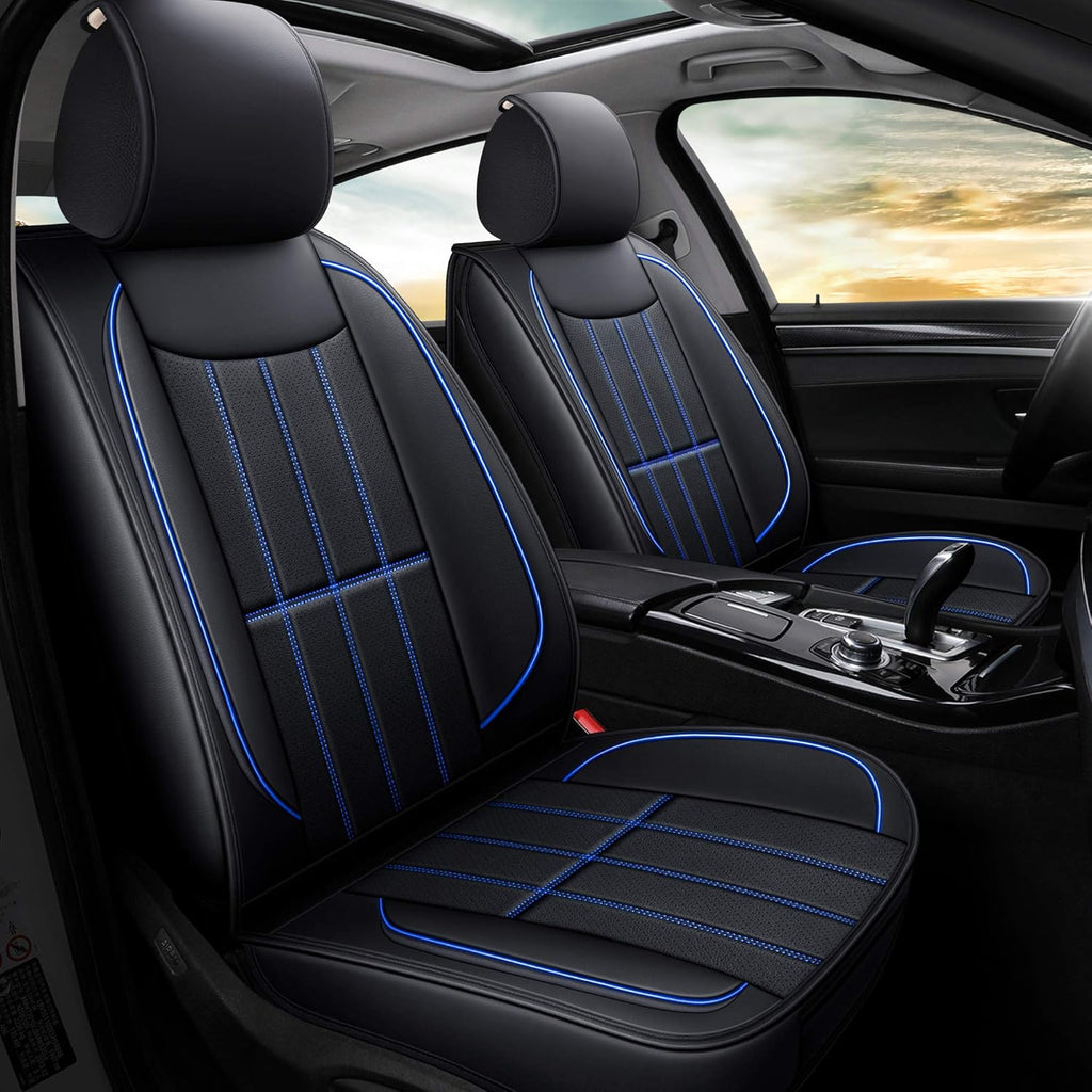 Leather Car Seat Covers Full Set Gray Q3990