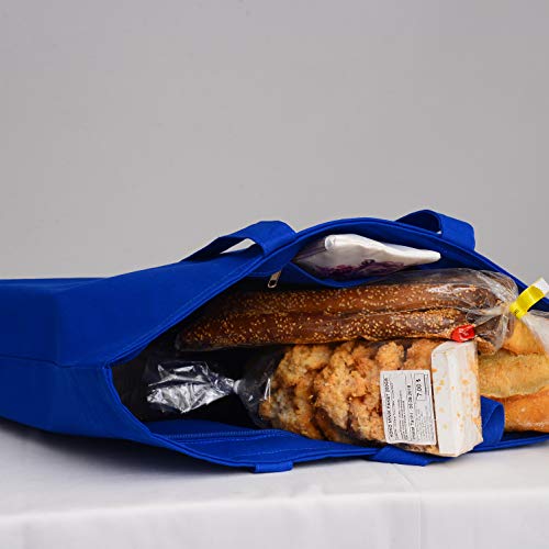 6 Pack Large Canvas Tote Bag with Zippered Closure Q996949