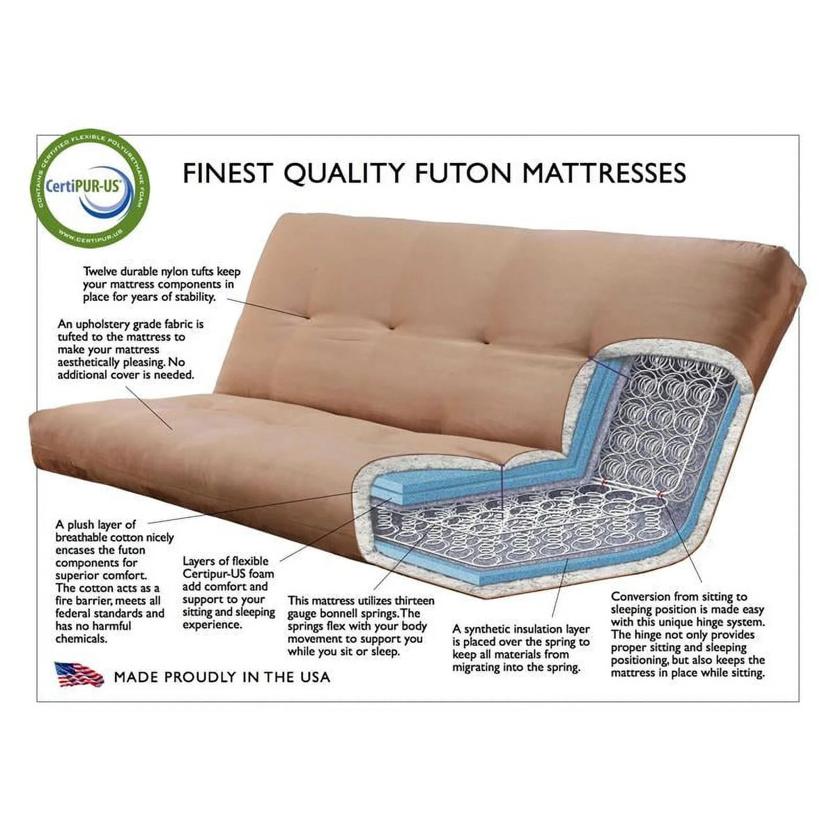 Fabric Full Size Futon Cover in Multi-Color Print Q6900