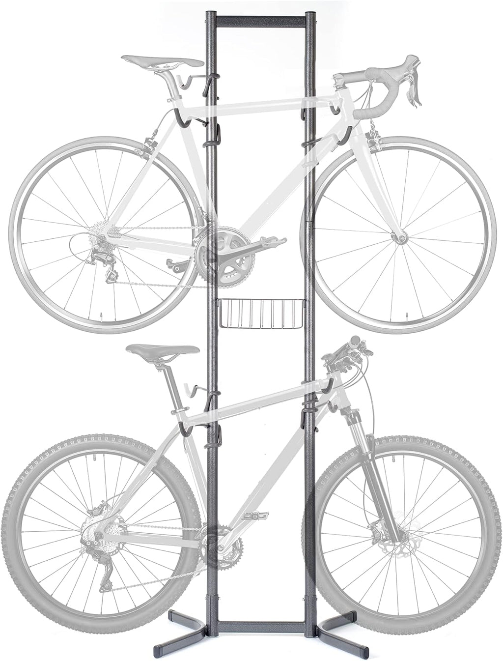 4 Bike Rack Garage - Bike Storage Rack with Basket - Vertical Bike Rack - Freestanding Wall Bike Rack Holds Up to 160 lbs Z904553
