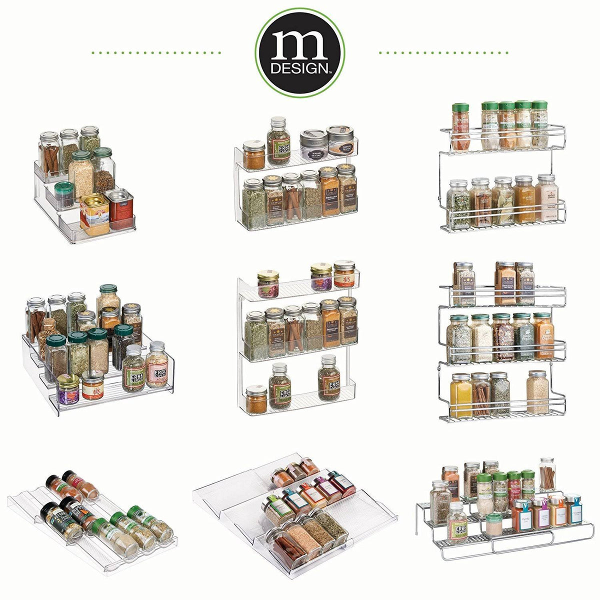 Plastic Spice Rack Caddy Kitchen Food Storage Rack H960