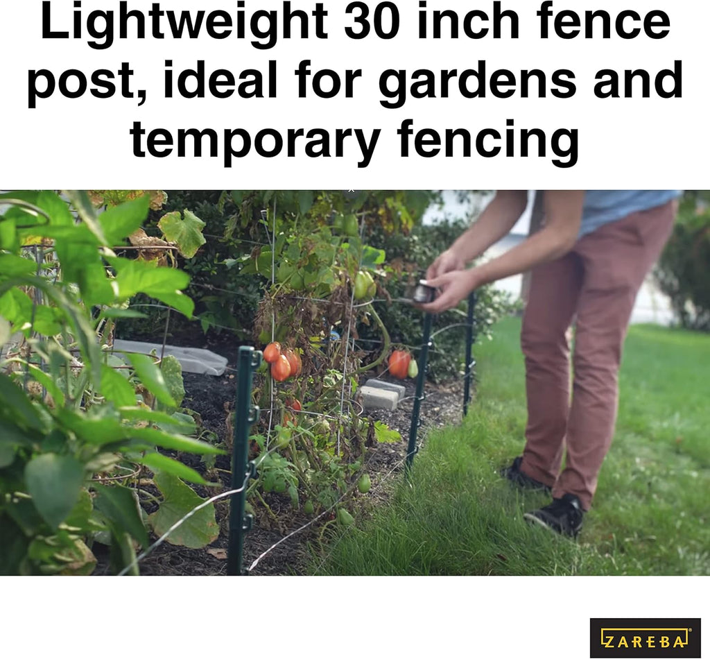Green Garden Post for Fence (25 Pack), 30" Pack of 2 D32958