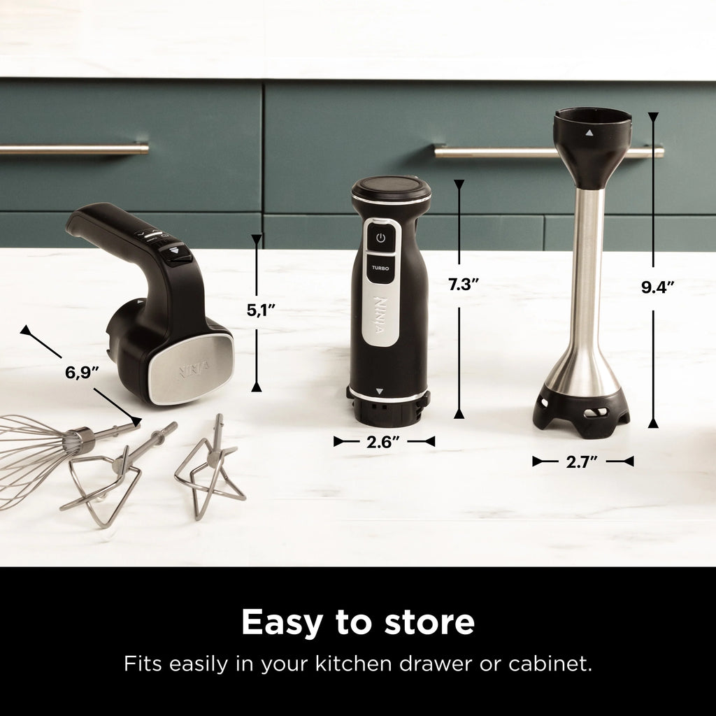 Black Hand Blender and Hand Mixer Combo with Whisk and Beaters R527