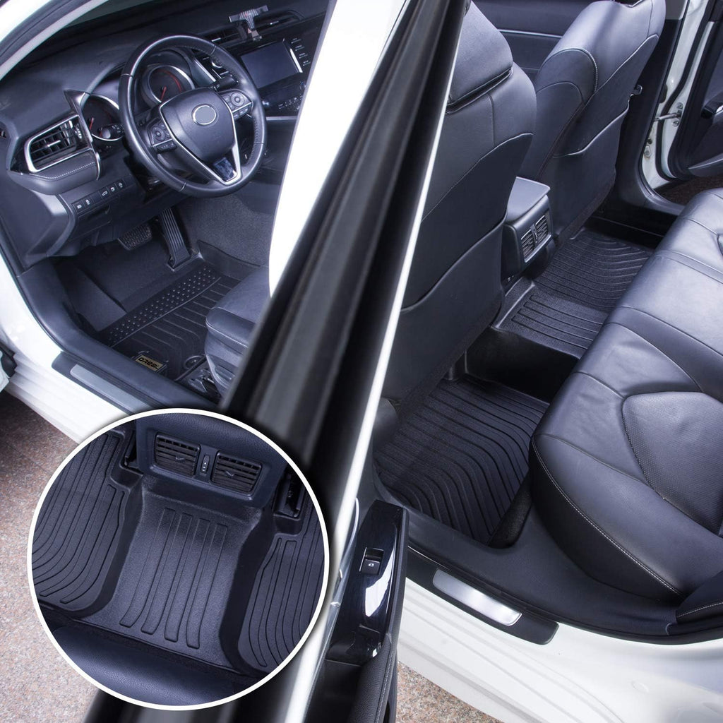 Black Heavy Duty All Weather Front and Rear Car Floor Mats A1595