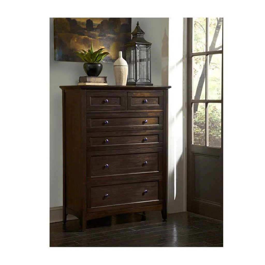 6 Drawer Dark Mahogany Chest F95263