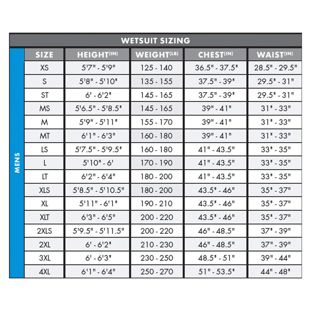 Black 3/2mm Back Zip Full Wetsuit H9806