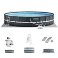 Round Frame Above Ground Swimming Pool with Sand Filter Pump A85355