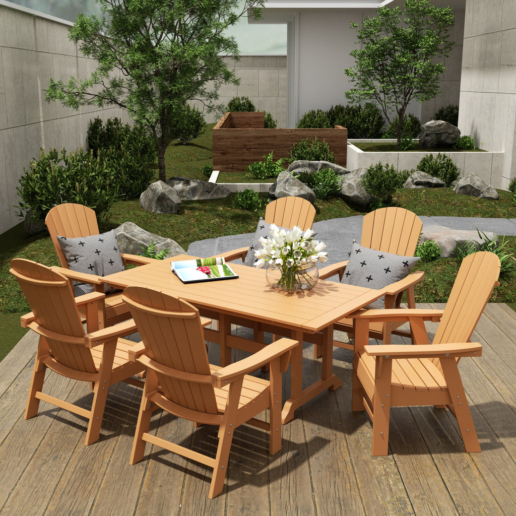 All Weather Poly Lumber Outdoor Dining Set for 6 S14244
