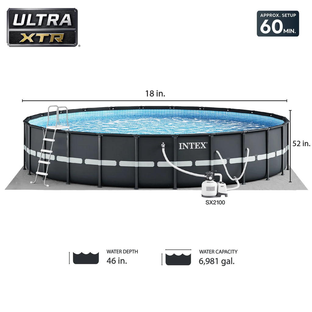 Round Frame Above Ground Swimming Pool with Sand Filter Pump A85355