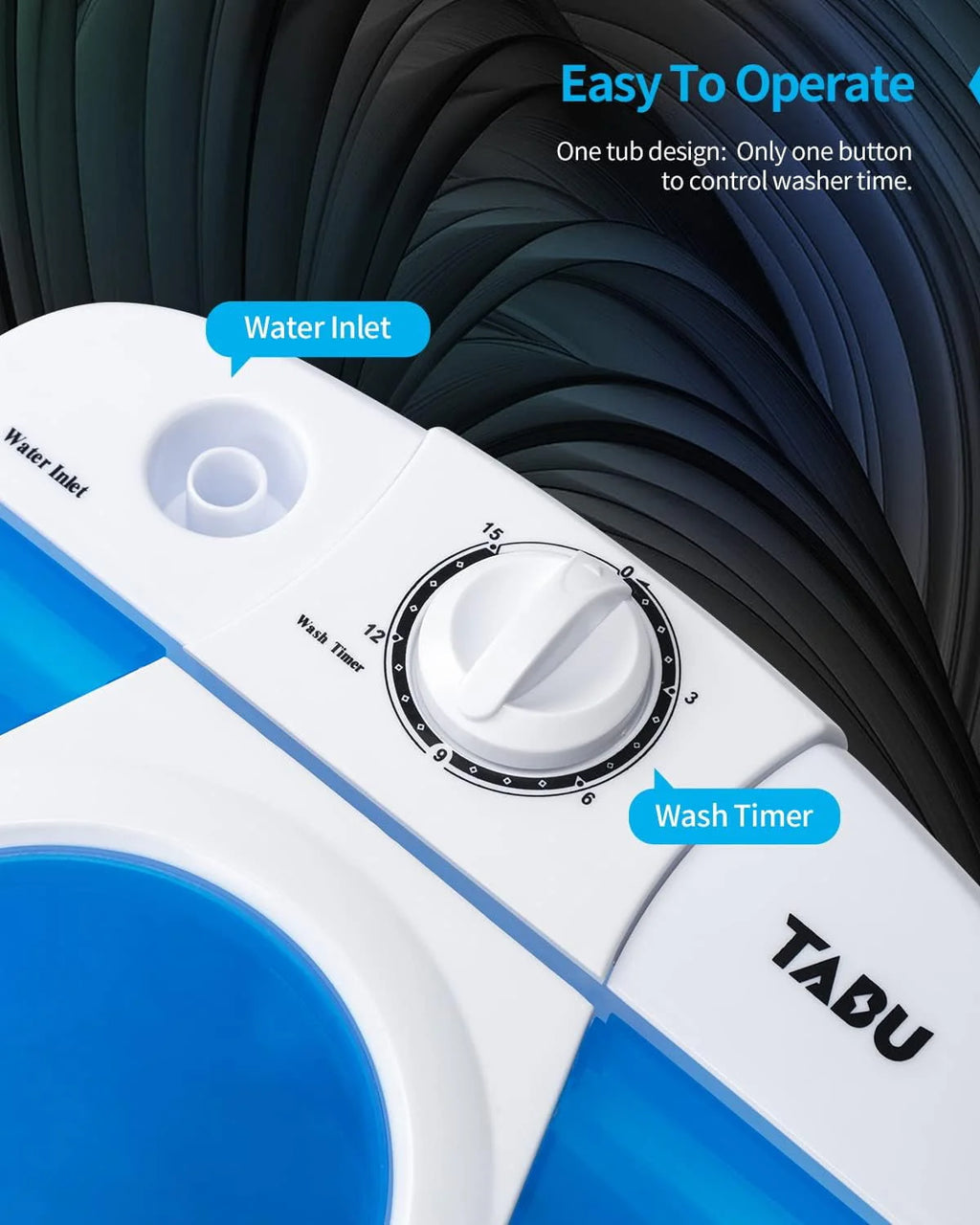 7.7lbs Mini Portable Washing Machine with Spiner Basket, Timer Control and Drain Hose, White D489
