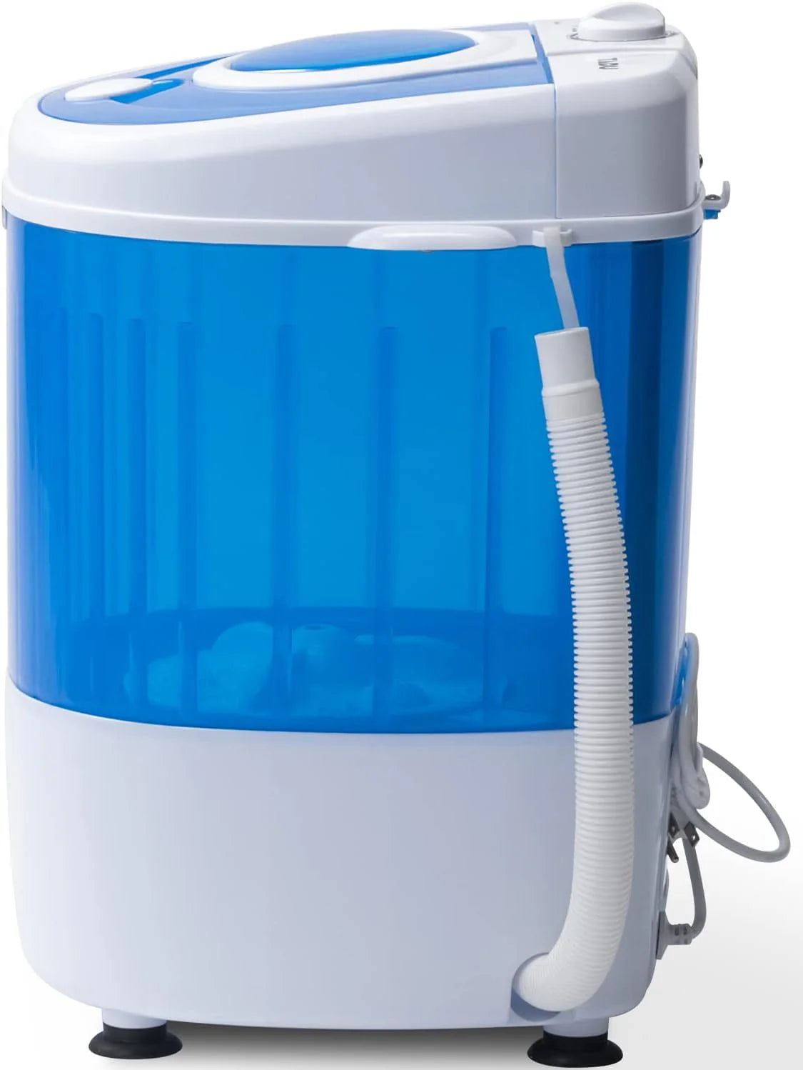 7.7lbs Mini Portable Washing Machine with Spiner Basket, Timer Control and Drain Hose, White D489