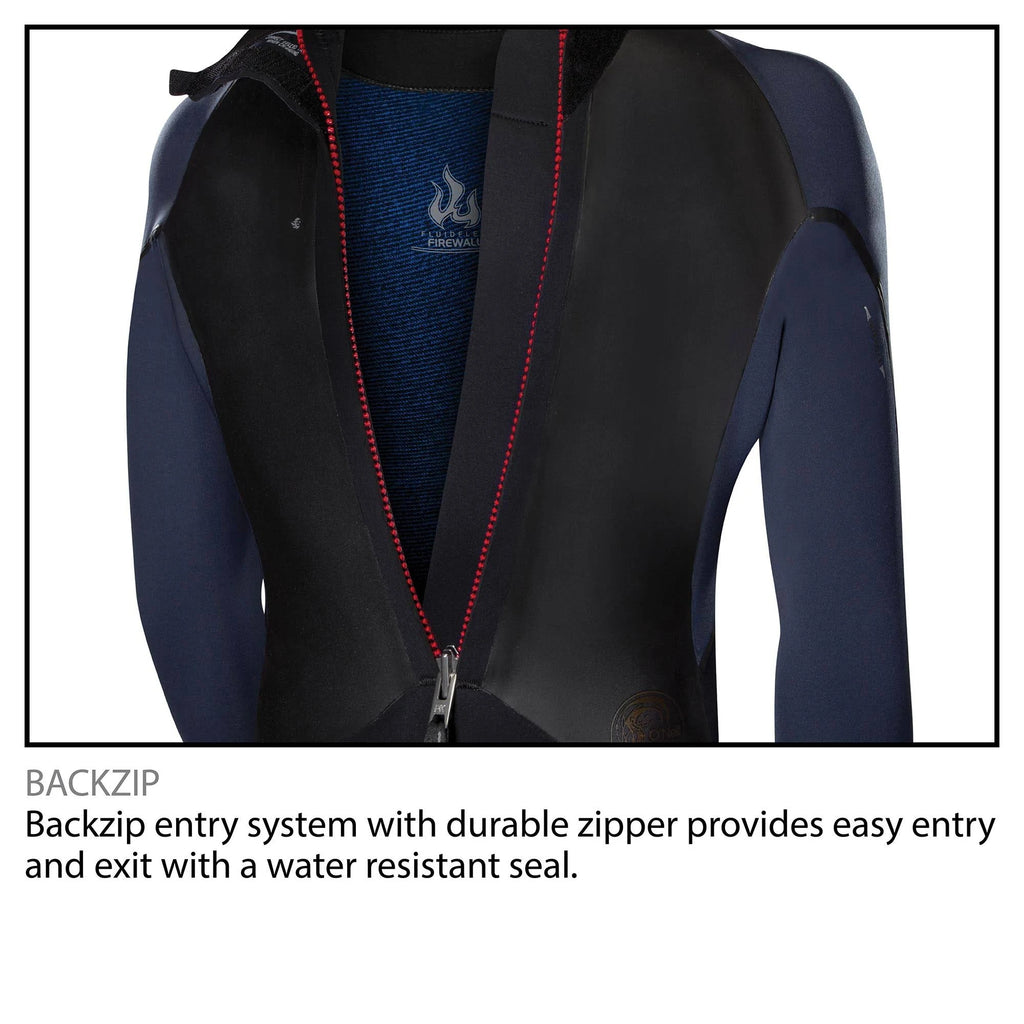 Black 3/2mm Back Zip Full Wetsuit H9806