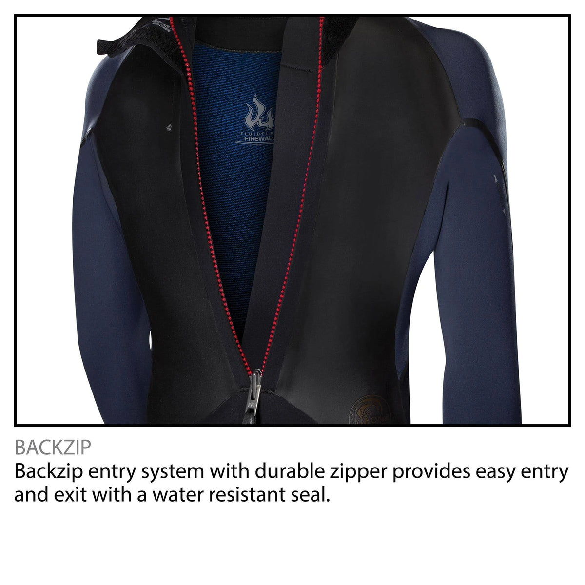 Black 3/2mm Back Zip Full Wetsuit H9806