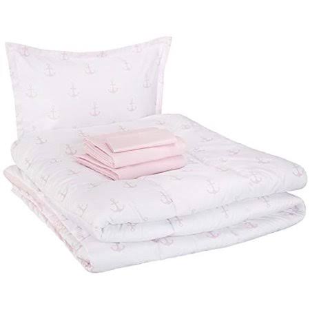 Twin Pink Microfiber Kid's Bed-in-a-Bag Bedding Set H8904