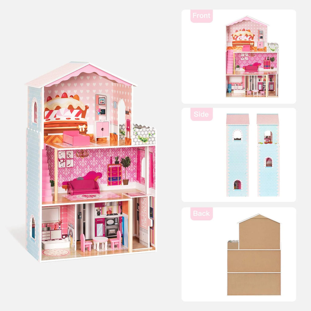 Dollhouse Kit with Accessories and Furniture, 31.1'' x 11.4'' x 42.5'' R930538