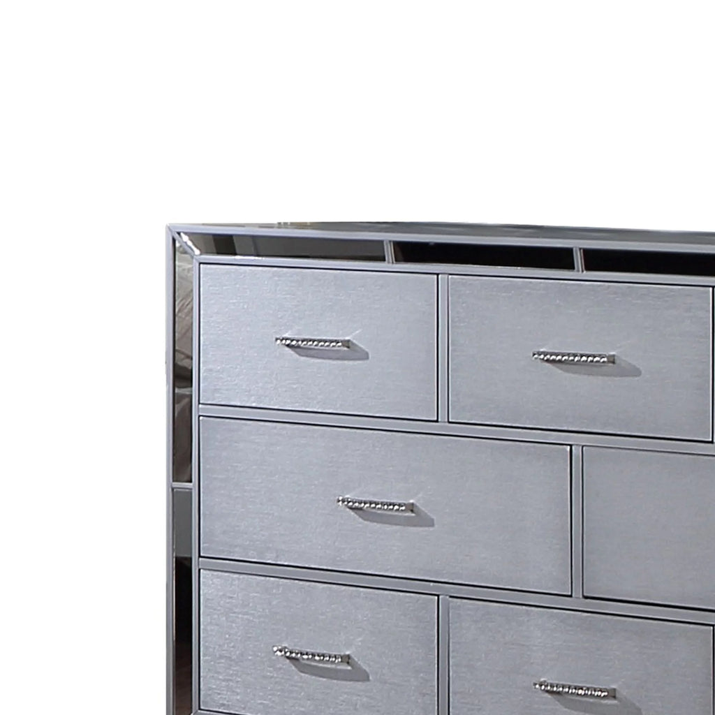 64 Inch Pine Wood Dresser, 8 Drawers F2004