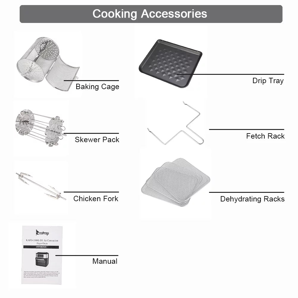Air Fryer Electric Fryer Toaster Oven Countertop Oven T865359