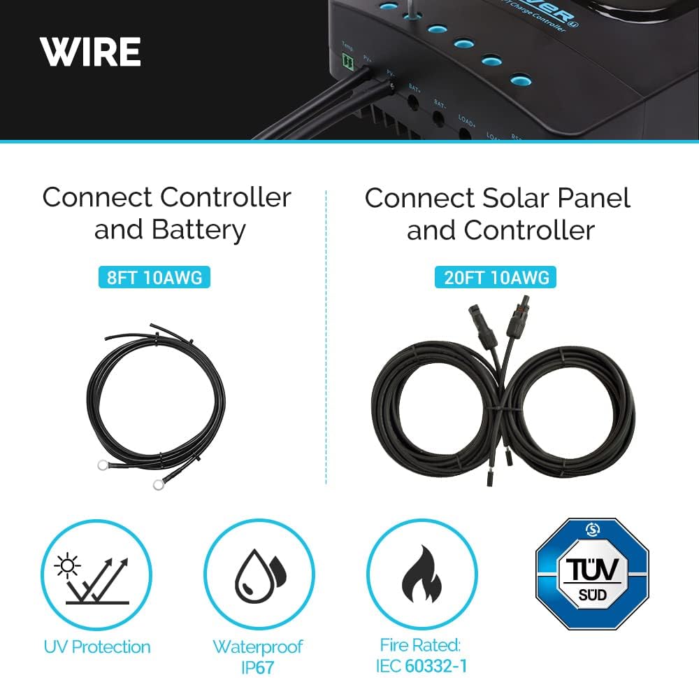 200 Watt 12 Volt Monocrystalline Solar Panel with 20A MPPT Charge Controller K24864