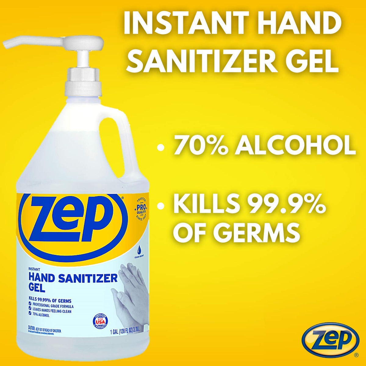 Instant Hand Sanitizer Gel 70% Alcohol 1 Gallon Case of 2 Y34199