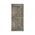 Carbon Gray Solid Pine Wood Interior Sliding Barn Door X93621
