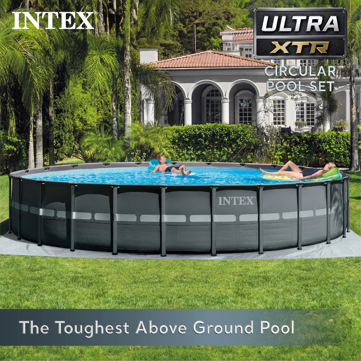 Round Frame Above Ground Swimming Pool with Sand Filter Pump A85355