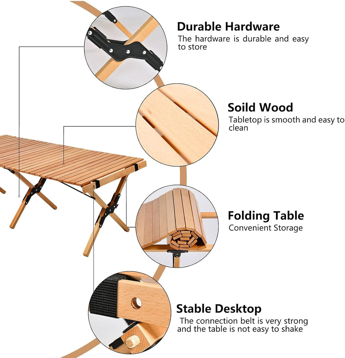 4ft Folding Portable Camping Table with Carry Bag N9199