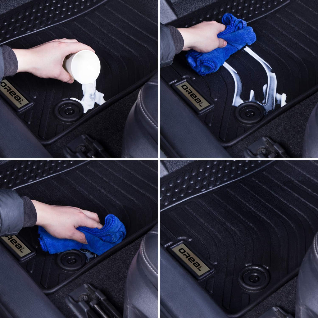 Black Heavy Duty All Weather Front and Rear Car Floor Mats A1595