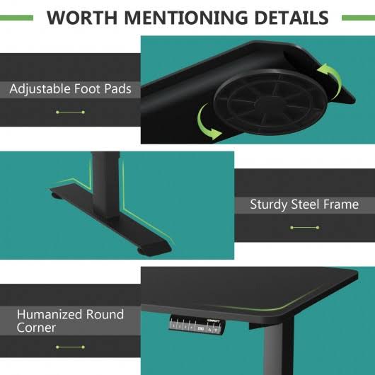 Electric Height Adjustable Standing Desk with Memory Controller V693807