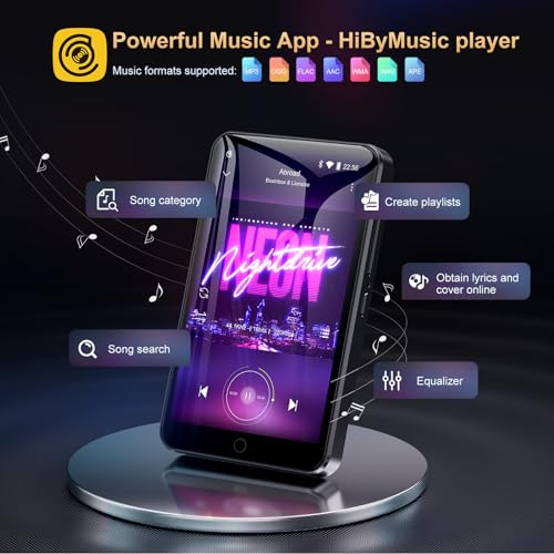 80GB MP3 Player with Bluetooth and WiFi, 4.0" IPS Touch Screen Android Player (Black) G8838