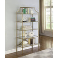 5-Tier Tempered Glass Shelves Etagere Bookcase P76411