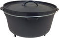 Pre-seasoned 16 Quart Cast Iron Dutch Oven with 3 legs and Lip Lid U258222