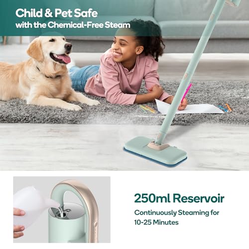 1200W Steam Mop & Detachable Handheld Cleaner with 11 Accessories & 2 Pads T406
