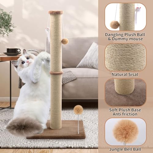 Gray 36 inch Cat Scratching Post with Sisal Rope D563