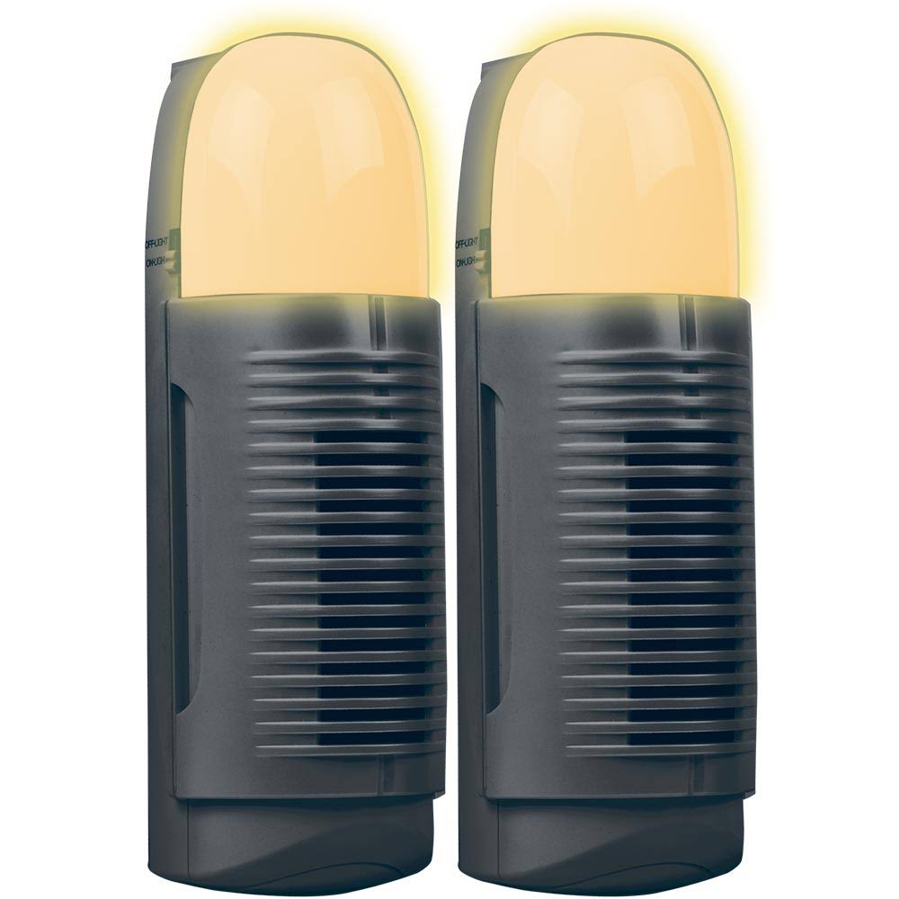 Set of 2 Plug-In Air Purifiers with Nightlight, Black W7351