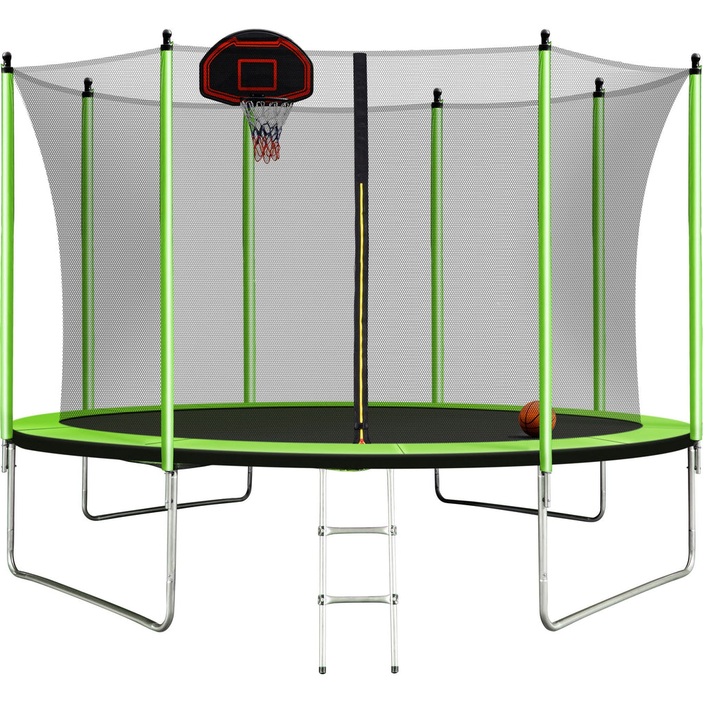10FT Trampoline with Basketball Hoop and Ladder S43669